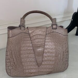 Elegant Crocodile- Taupe /Grey Handbag